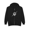 Zip Hoodie with White Grunge Eye Slash Graphic